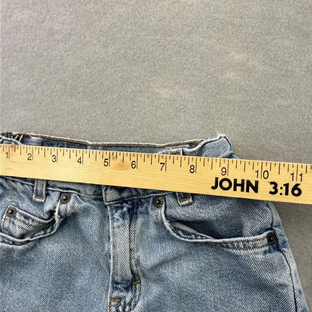 Levis 505 Blue Denim Jean Shorts Youth 6  Vintage White Tab 90s Kids Elastic